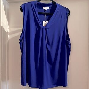 NWT Calvin Klein blue violet v-neck sleeveless top